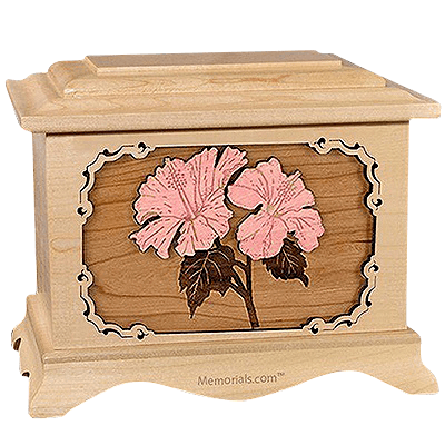 Hibiscus Maple Cremation Urn for Two