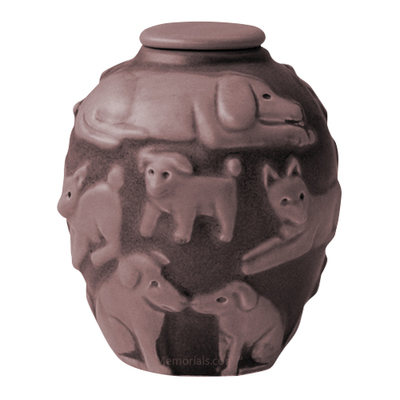 Happy Dog Claret Cremation Urn