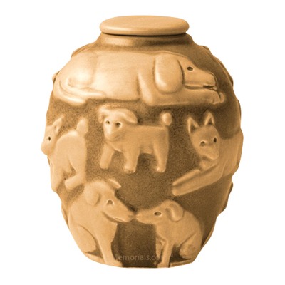 Happy Dog Sunflower Cremation Urn