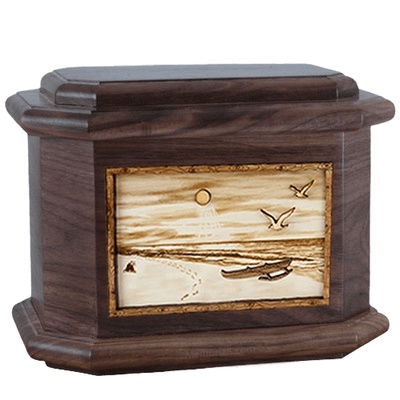 Hawaiian Walnut Octagon Cremation Urn