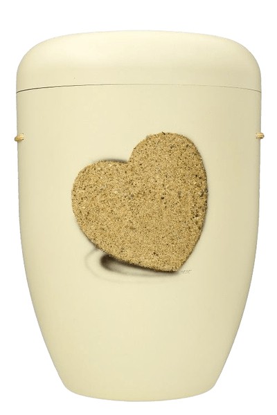 Heart Biodegradable Urn in White