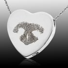 Heart Nose 14k White Gold Print Cremation Keepsake