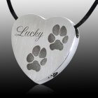 Heart Paw Stainless Print Cremation Keepsake