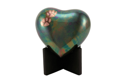 White Wood Heart Keepsake Stand