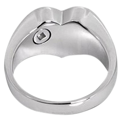 Heart Sterling Cremation Print Ring