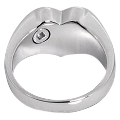 Heart 14k White Gold Cremation Print Ring