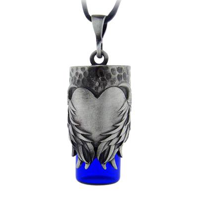 Heart Blue Urn Necklace