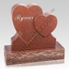 Heart on Heart Companion Granite Headstone