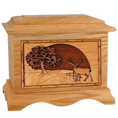 Heartland Deer Oak Cremation Urn