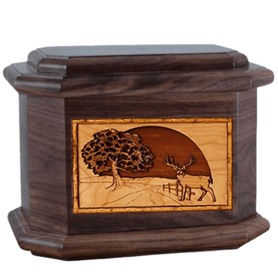 Heartland Deer Walnut Octagon Cremation Urn