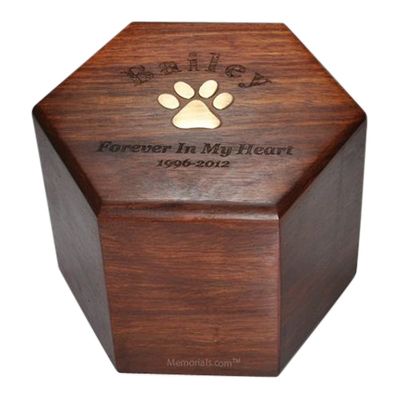 Hexagon Pet Cremation Urn