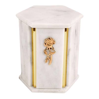 Hexagon White Carrara Marble Urn