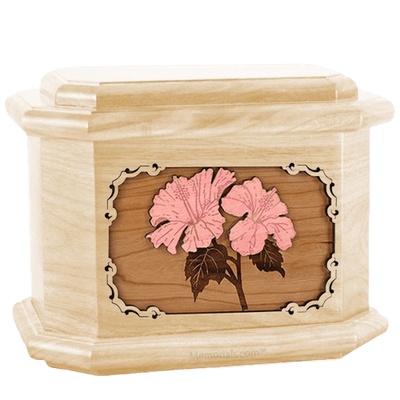 Hibiscus Maple Octagon Cremation Urn