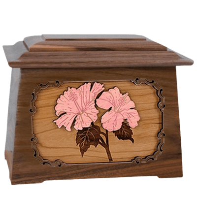 Hibiscus Walnut Aristocrat Cremation Urn