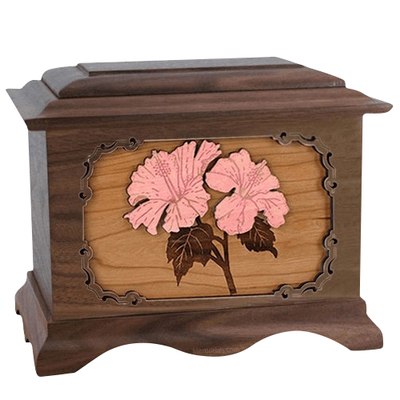 Hibiscus Walnut Cremation Urn