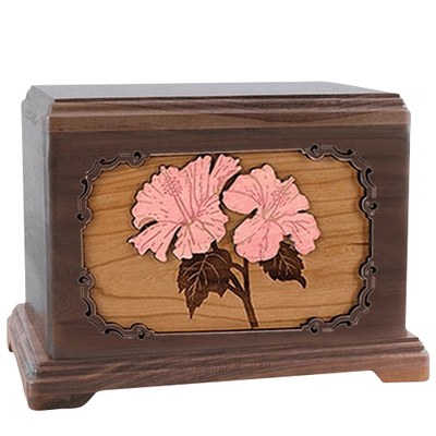 Hibiscus Walnut Hampton Cremation Urn