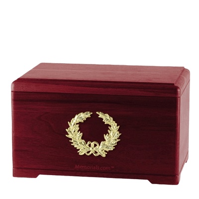 Honor Wreath Rosewood Cremation Urn