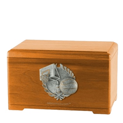 Hoops Fan Oak Cremation Urn