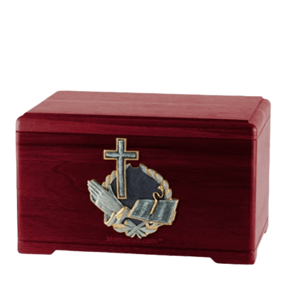 Praying Bible Rosewood Cremation Urn