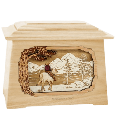 Horse & Lake Maple Aristocrat Cremation Urn