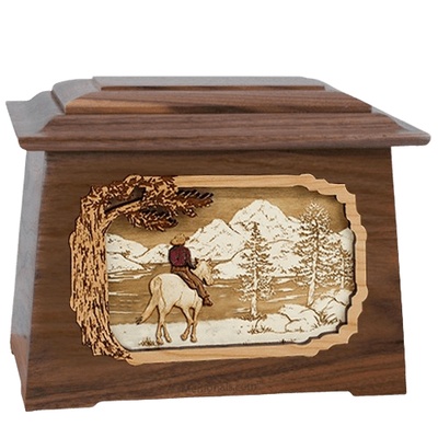 Horse & Lake Walnut Aristocrat Cremation Urn