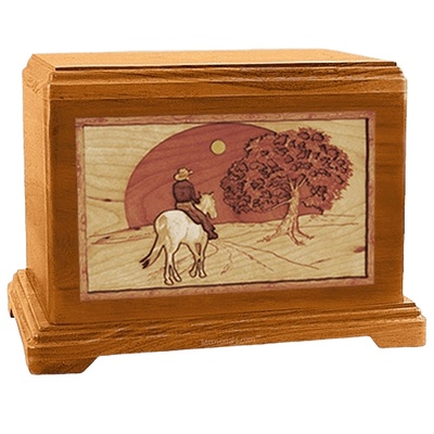 Horse & Moon Mahogany Hampton Cremation Urn