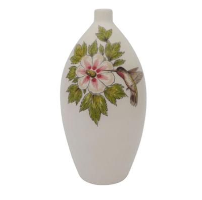 Humming Hibiscus Ceramic Cremation Urn