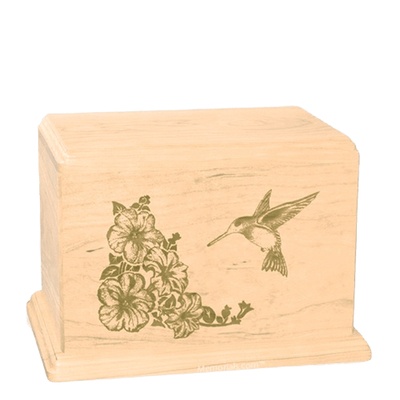 Hummingbird Individual Maple Wood Urn