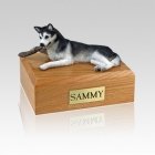 Husky Black & White Medium Dog Urn