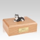 Husky Black Resting Large Dog Urn