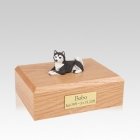 Husky Black Resting Medium Dog Urn