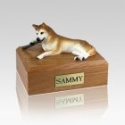 Husky Red & White Blue Eyes Large Dog Urn