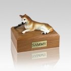 Husky Red & White Blue Eyes Medium Dog Urn