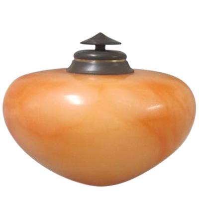 Orange Alabaster Pet Urn