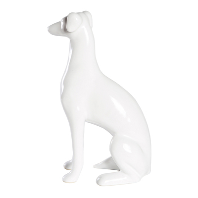 Sitting Greyhound Metallic Cremation Urn