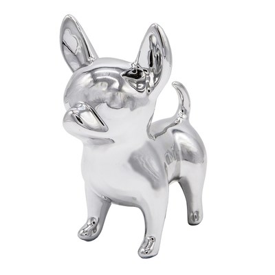 Standing Chihuahua Metallic Cremation Urn