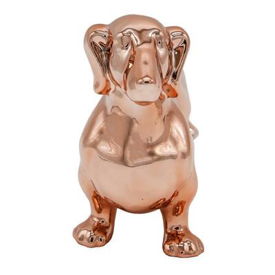 Standing Dachshund Metallic Cremation Urn