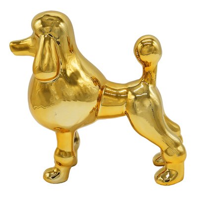 Standing Poodle Metallic Cremation Urn