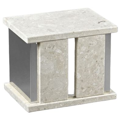 Infinita Silver Perlato Marble Companion Urn