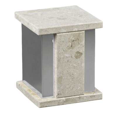 Infinita Silver Perlato Marble Urn