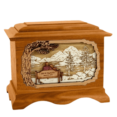 Love Birds Mahogany Cremation Urn