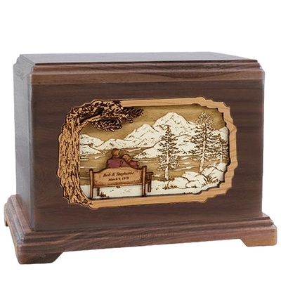 Love Birds Walnut Hampton Cremation Urn