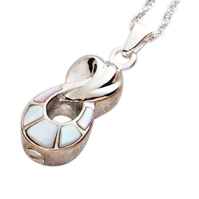 Infinity Silver Pearl Cremation Pendant