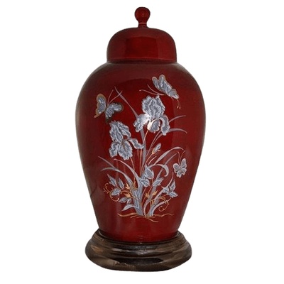 Iris Red Keepsake Cremation Urn