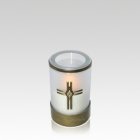 Ivory Cross Tribute Memorial Candle