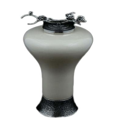 Ivory Rose Glass Cremation Urn