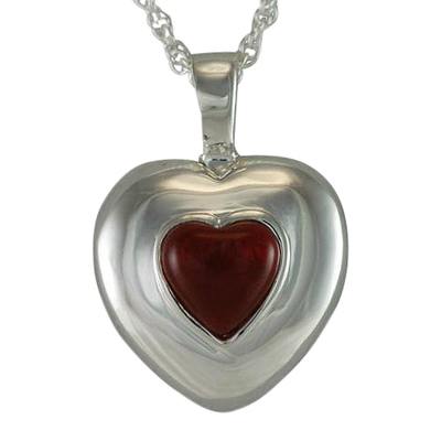 January Cremation Heart Pendant