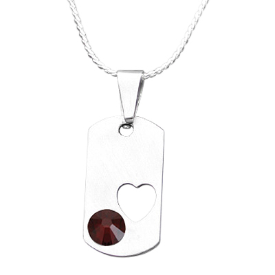 January Heart Cremation Pendant