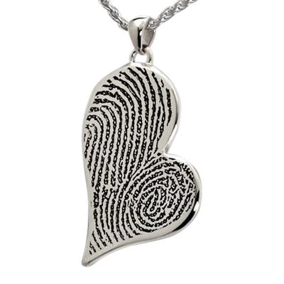 Joined Heart Sterling Cremation Print Keepsake