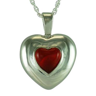 July Cremation Heart Pendant